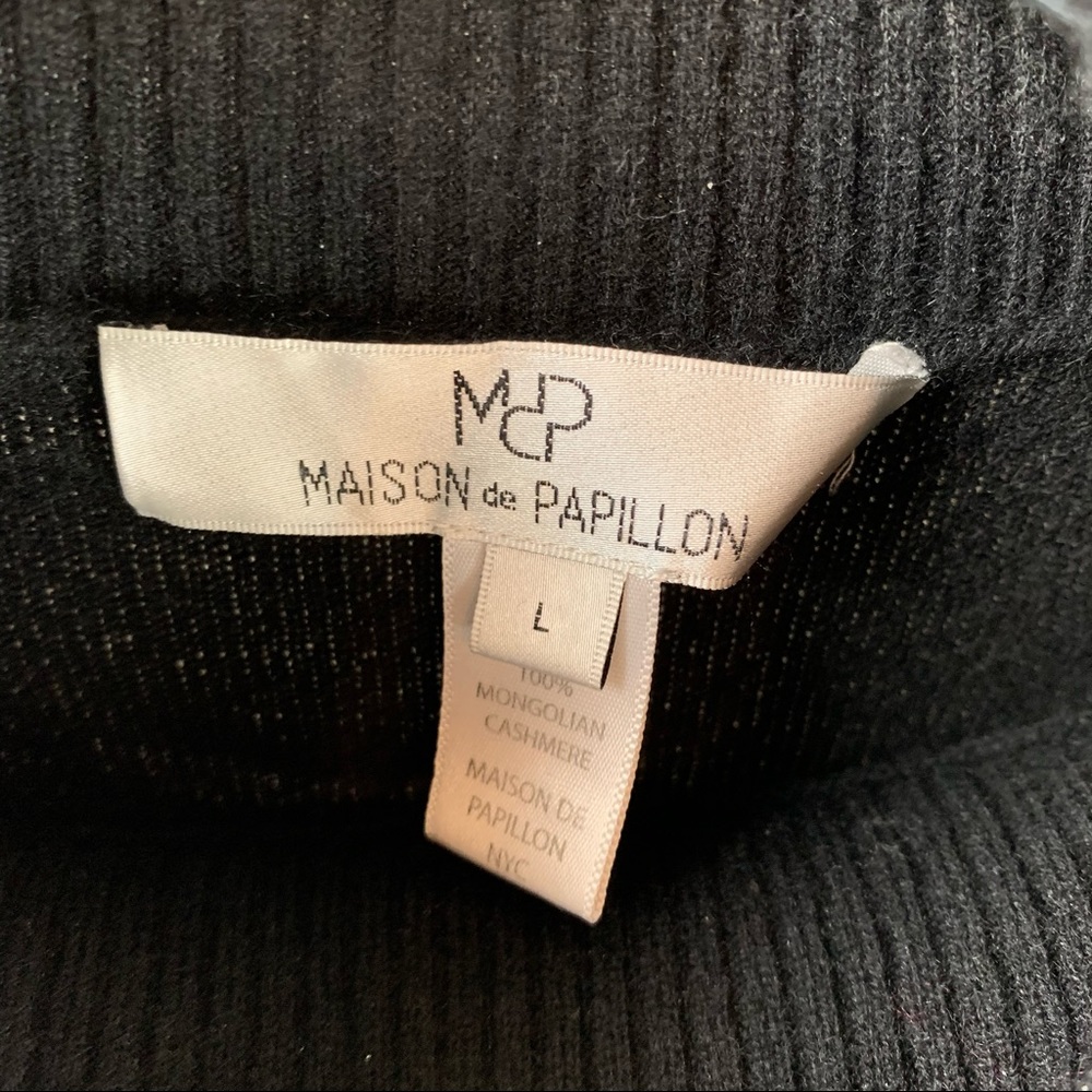 Maison De Papillon Yoko Cuffed Cashmere Sweater Dress Black Size L - Picture 8 of 8